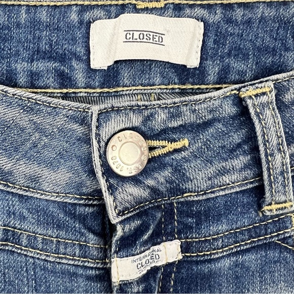 Closed Made In Italy Starlet Raw Released Hem Distressed Faded Crop Jeans - Picture 10 of 16